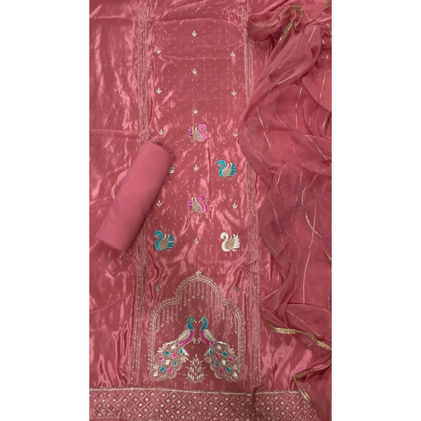 Glass Organza Silk Embroidery Suit Set