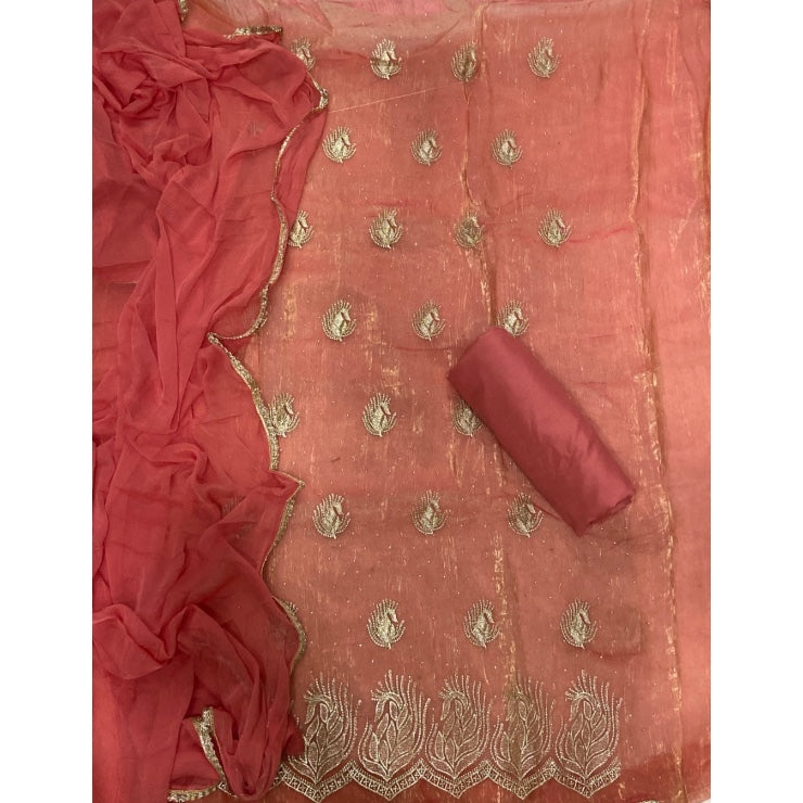 Fancy Shimmer Suit Set with Zari & Sequins Work