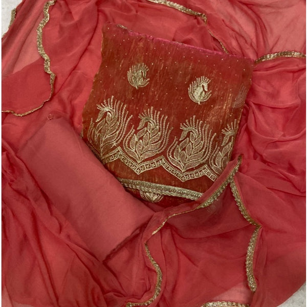 Fancy Shimmer Suit Set with Zari & Sequins Work