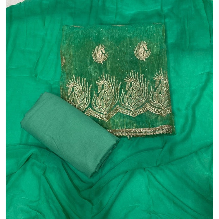 Fancy Shimmer Suit Set with Zari & Sequins Work