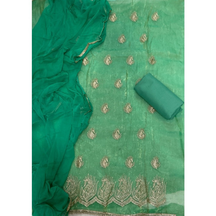 Fancy Shimmer Suit Set with Zari & Sequins Work