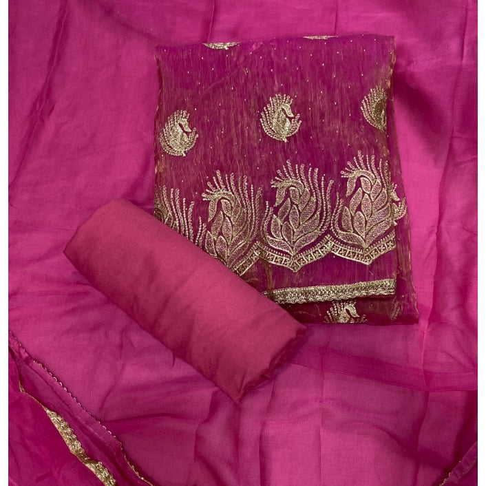Fancy Shimmer Suit Set with Zari & Sequins Work