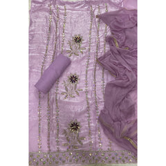 Pure Skylon Suit Set with Zari & sequence Work