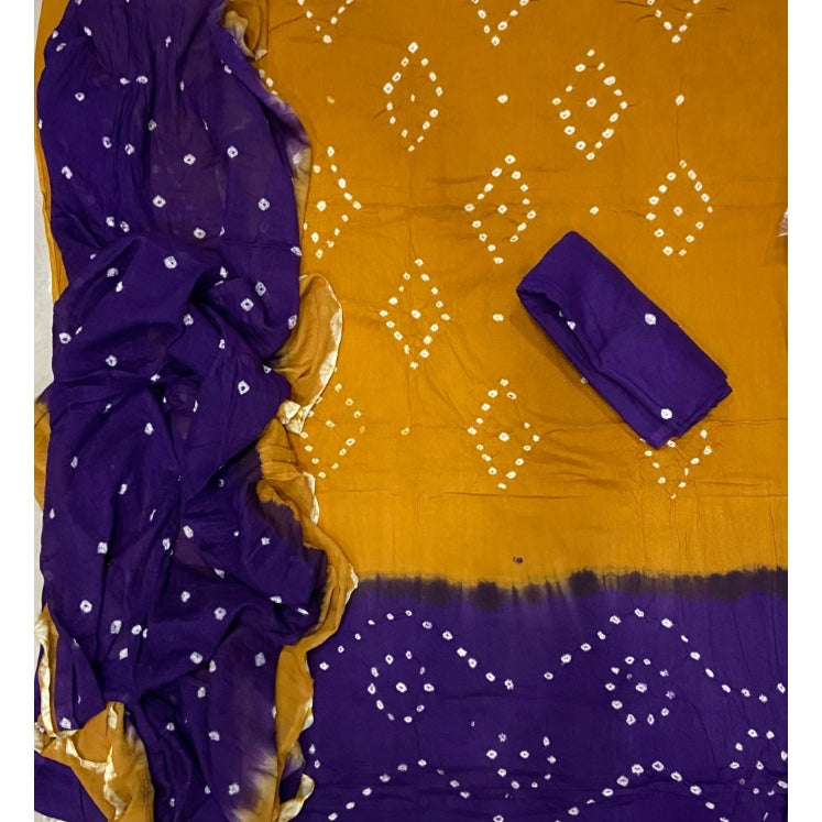 Pure Bandhej Cambric Cotton Suit Set