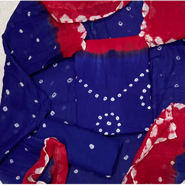 Pure Bandhej Cambric Cotton Suit Set
