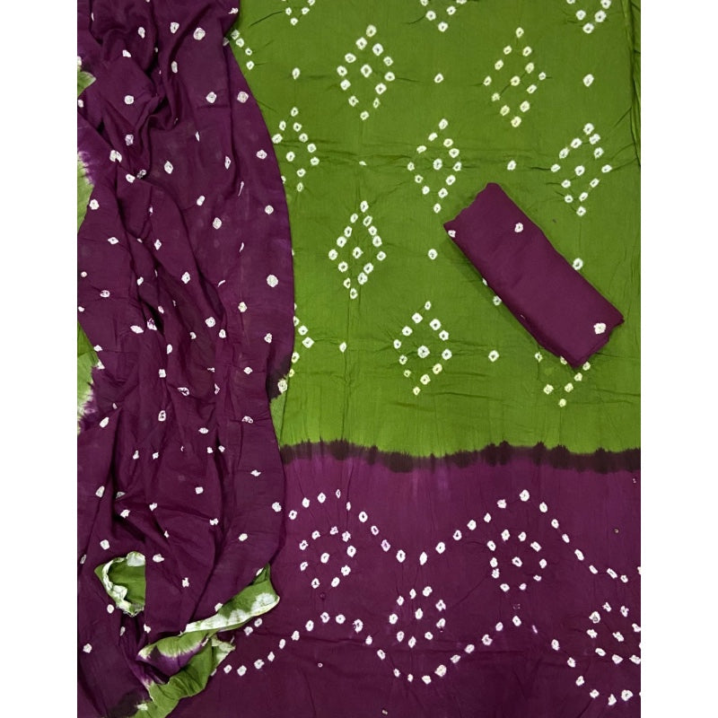 Pure Bandhej Cambric Cotton Suit Set