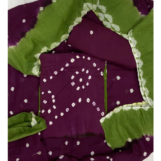 Pure Bandhej Cambric Cotton Suit Set