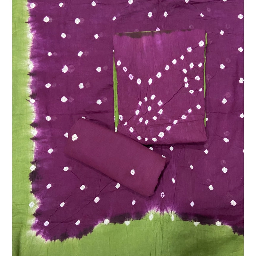 Pure Bandhej Cambric Cotton Suit Set