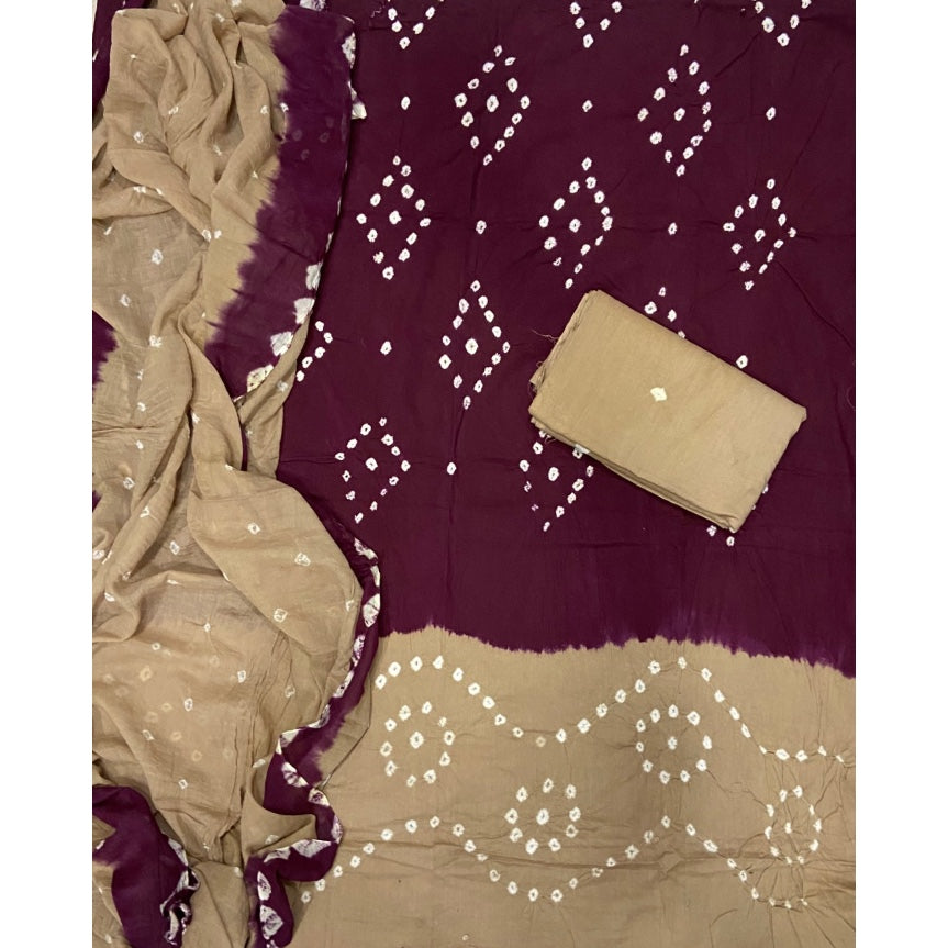 Pure Bandhej Cambric Cotton Suit Set