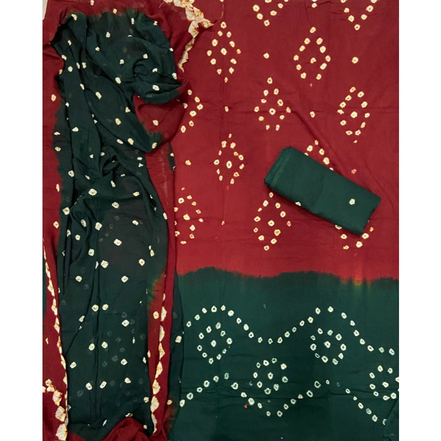 Pure Bandhej Cambric Cotton Suit Set