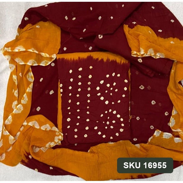 Pure Bandhej Cambric Cotton Suit Set