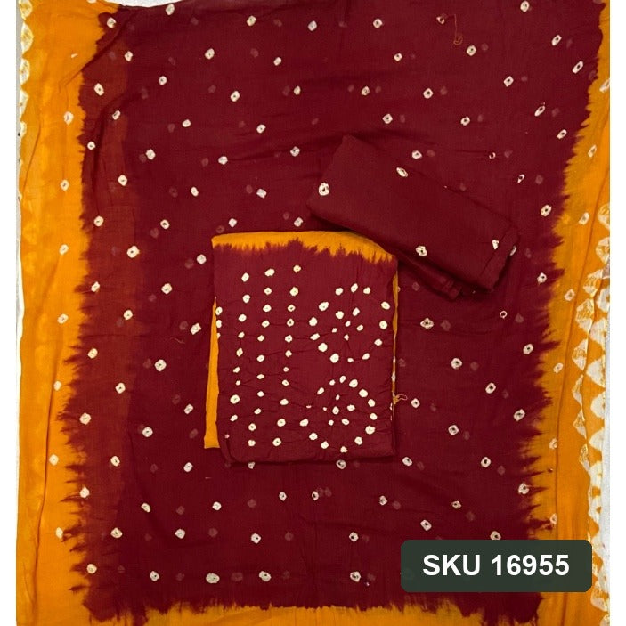 Pure Bandhej Cambric Cotton Suit Set