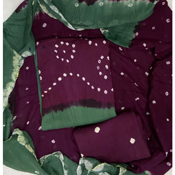 Pure Bandhej Cambric Cotton Suit Set
