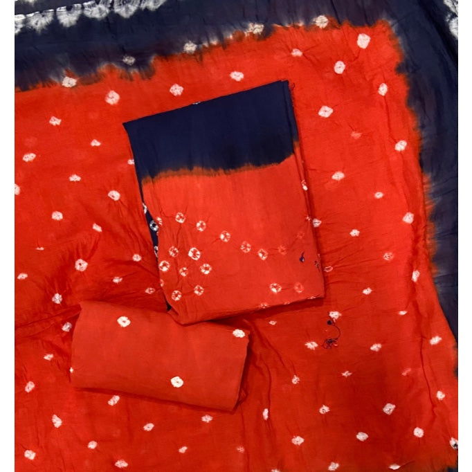 Pure Bandhej Cambric Cotton Suit Set