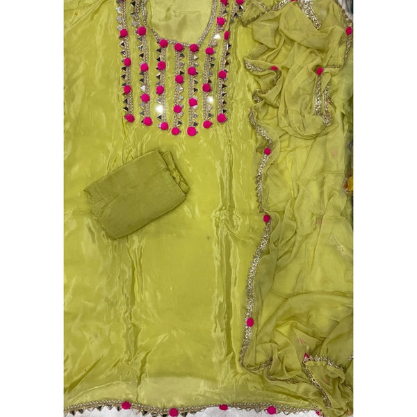 Pure Organza Silk Embroidery Suit Set