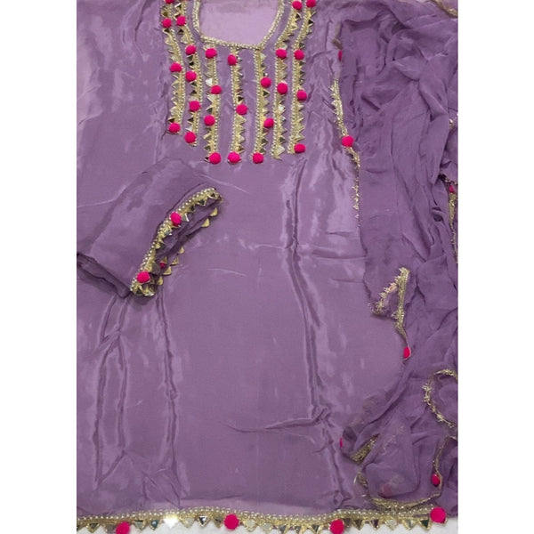 Pure Organza Silk Embroidery Suit Set