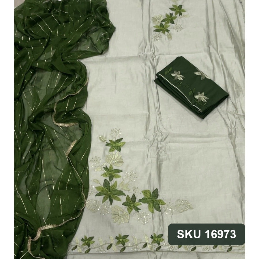 Cotton Silk Embroidery Suit Set