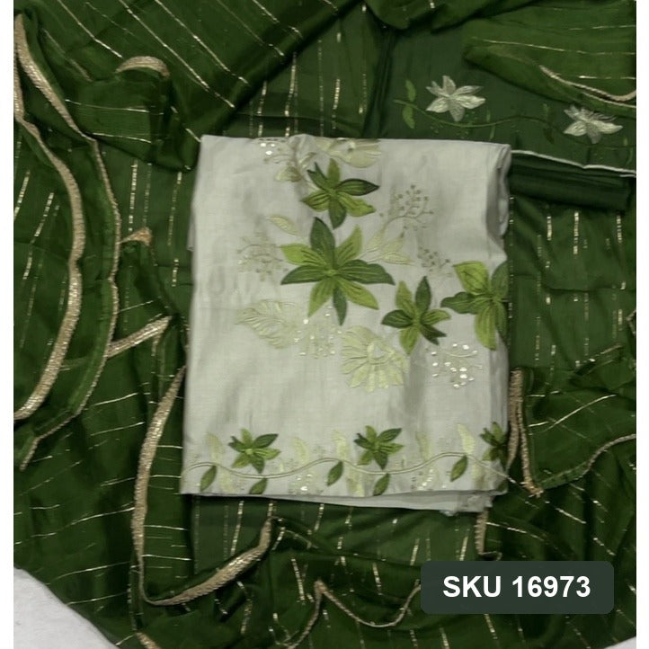 Cotton Silk Embroidery Suit Set