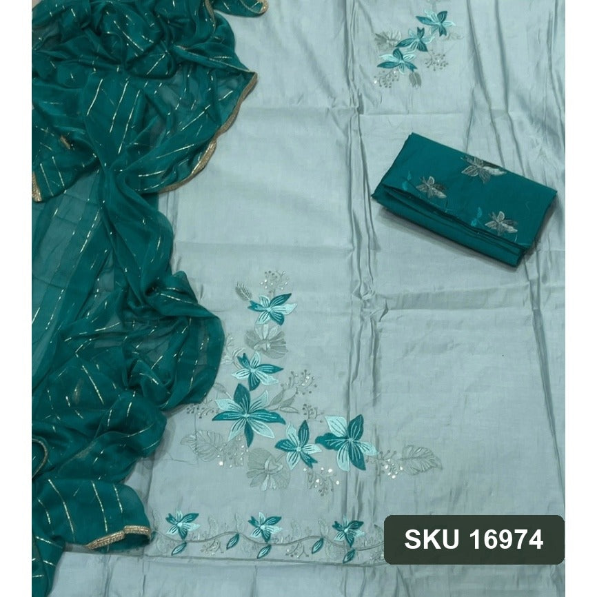 Cotton Silk Embroidery Suit Set