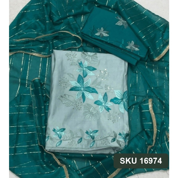 Cotton Silk Embroidery Suit Set