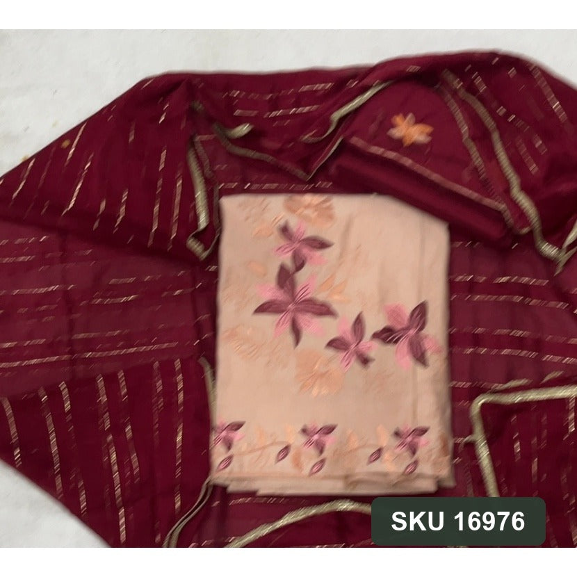 Cotton Silk Embroidery Suit Set
