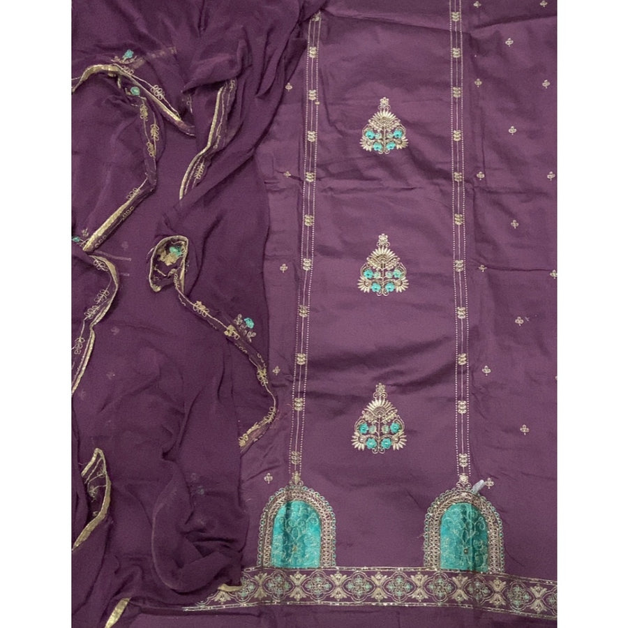 Cotton Silk Embroidery Suit Set