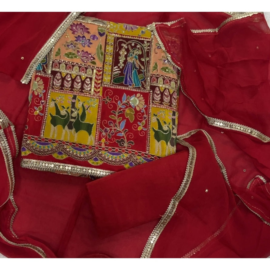 Banarsi Silk Embroidery Suit Set