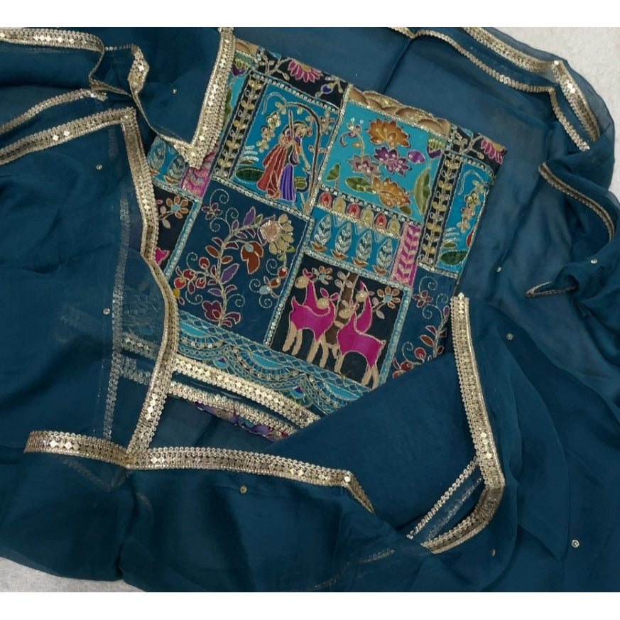 Banarsi Silk Embroidery Suit Set