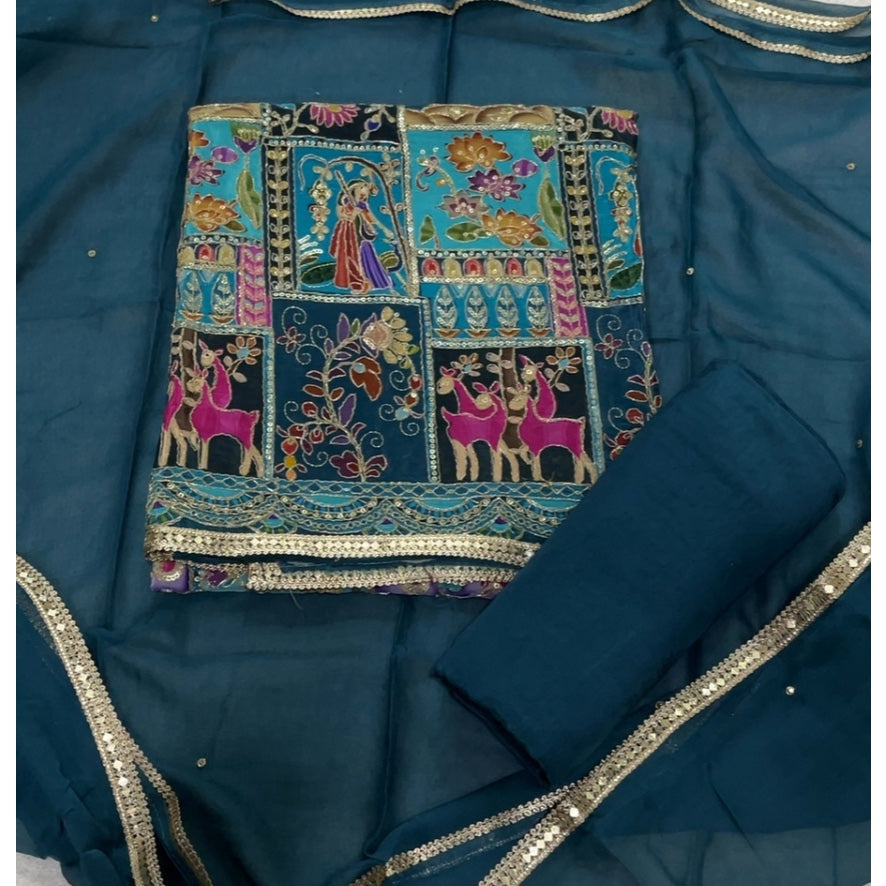 Banarsi Silk Embroidery Suit Set
