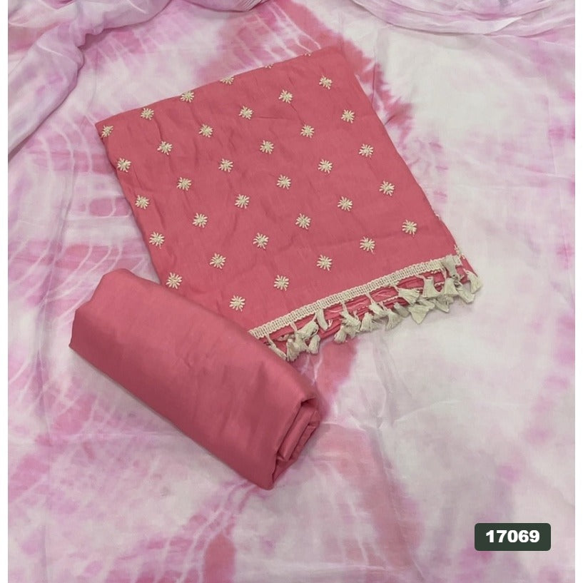 Cotton Silk Embroidery Suit Set