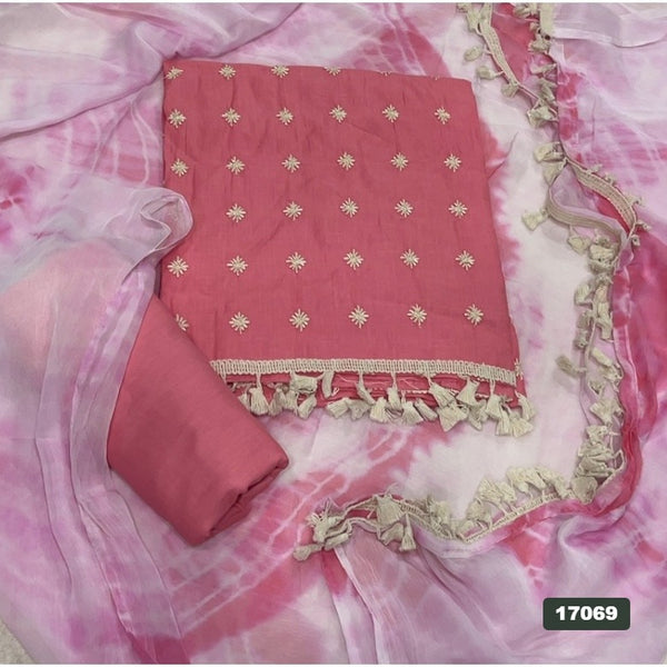 Cotton Silk Embroidery Suit Set