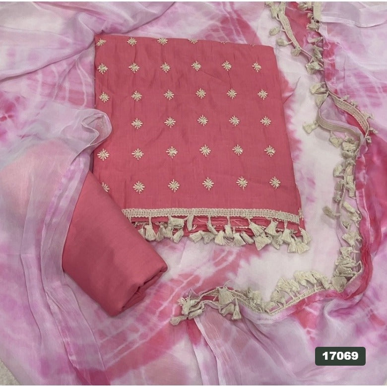 Cotton Silk Embroidery Suit Set