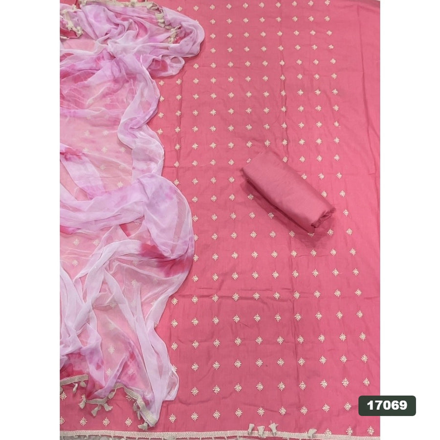 Cotton Silk Embroidery Suit Set