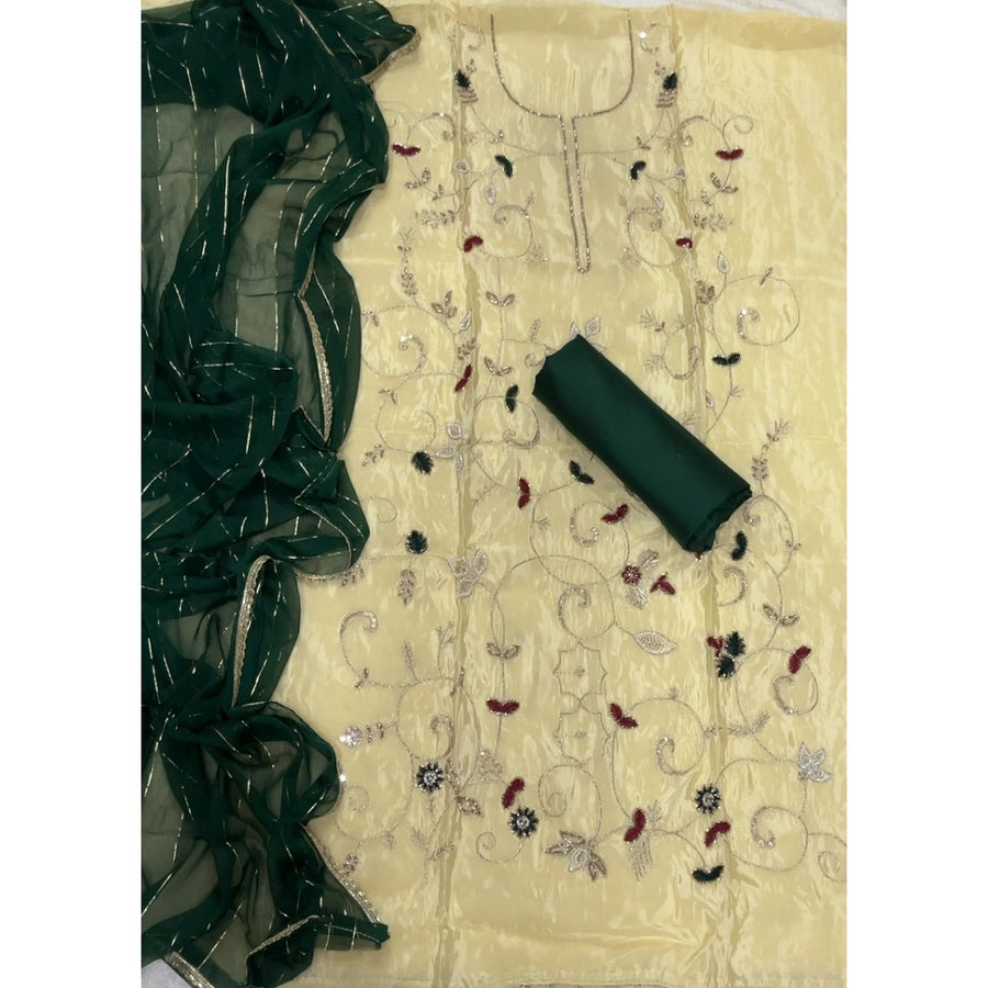 Glass Organza Silk Embroidery Suit Set