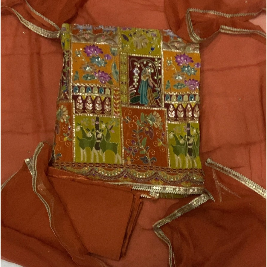 Banarsi Silk Embroidery Suit Set