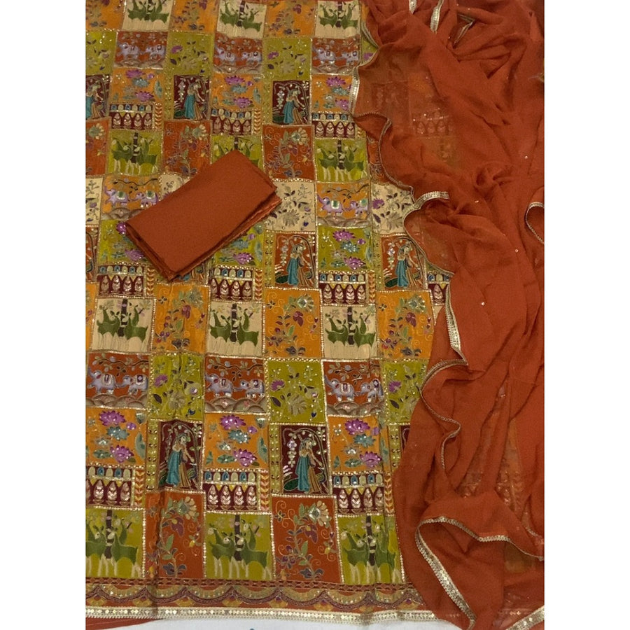 Banarsi Silk Embroidery Suit Set