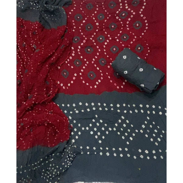 Pure Bandhej Cambric Cotton Suit Set