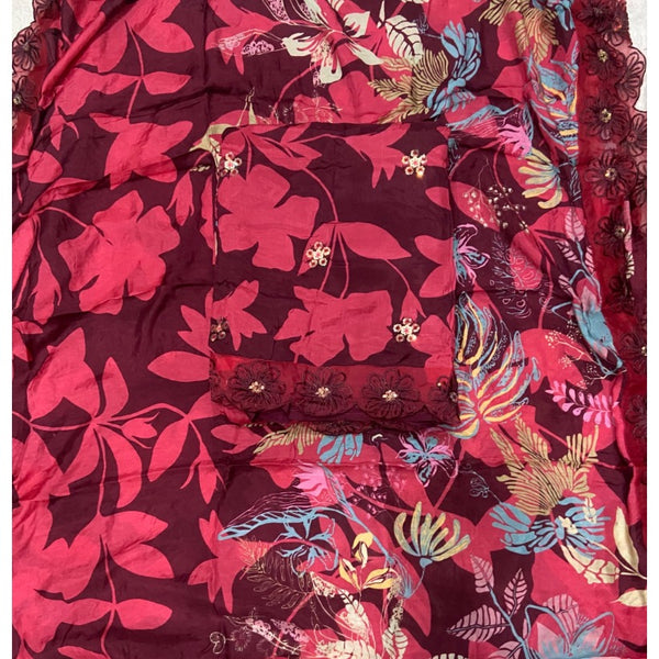 Muslin Silk Embroidery Suit Set