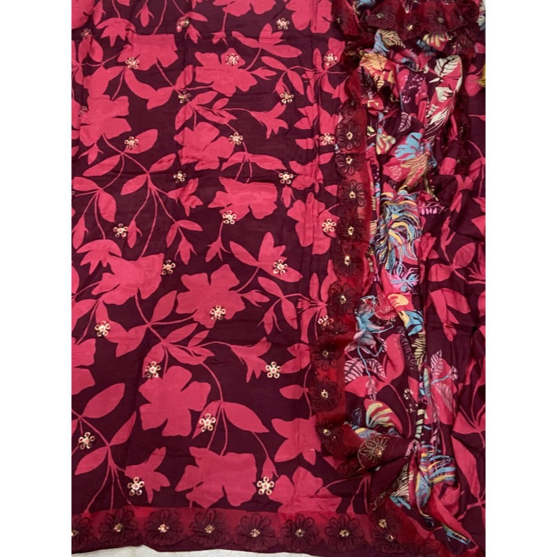 Muslin Silk Embroidery Suit Set