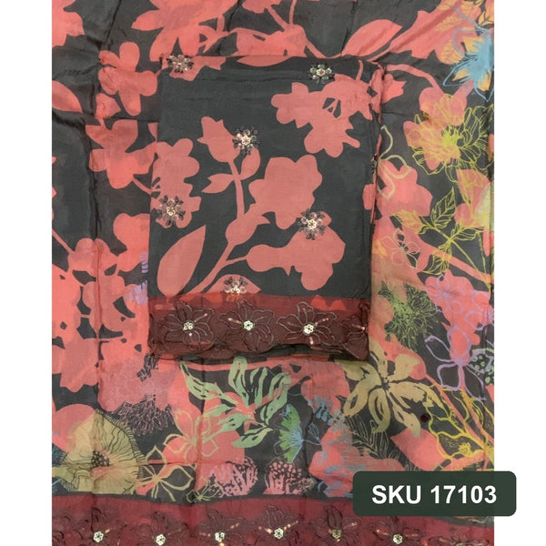 Muslin Silk Embroidery Suit Set
