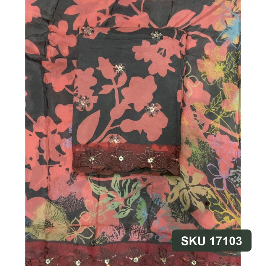 Muslin Silk Embroidery Suit Set