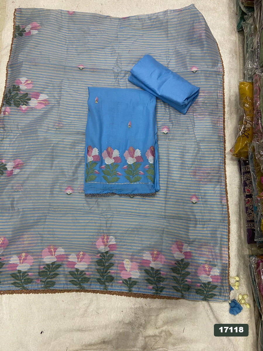Banarsi Silk Embroidery Suit Set