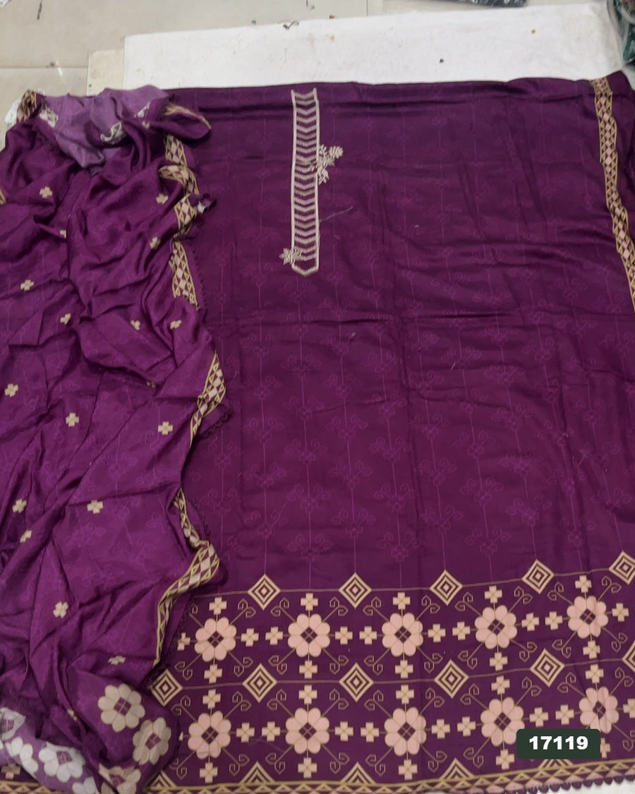 Cotton Silk Embroidery Suit Set
