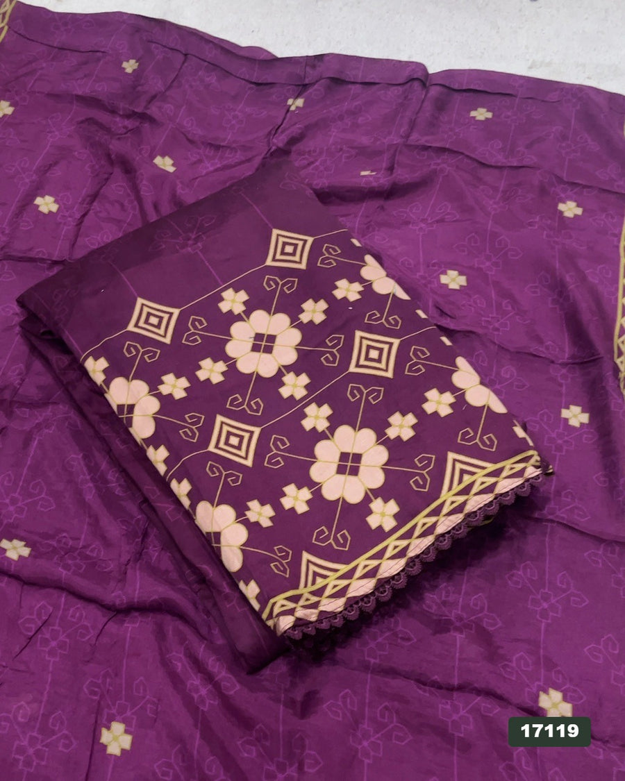 Cotton Silk Embroidery Suit Set