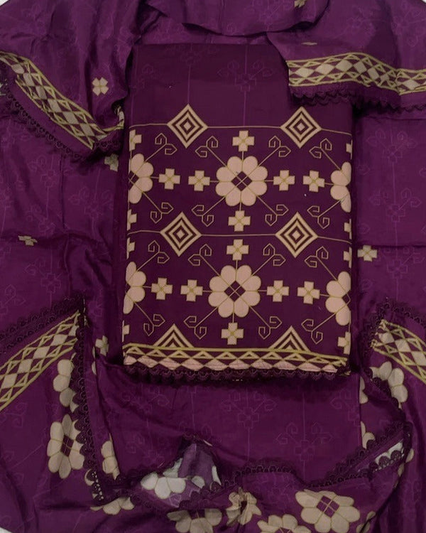 Cotton Silk Embroidery Suit Set