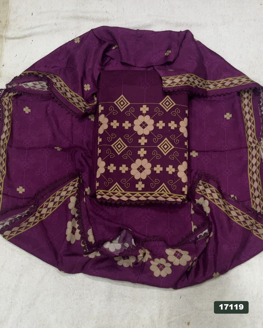 Cotton Silk Embroidery Suit Set