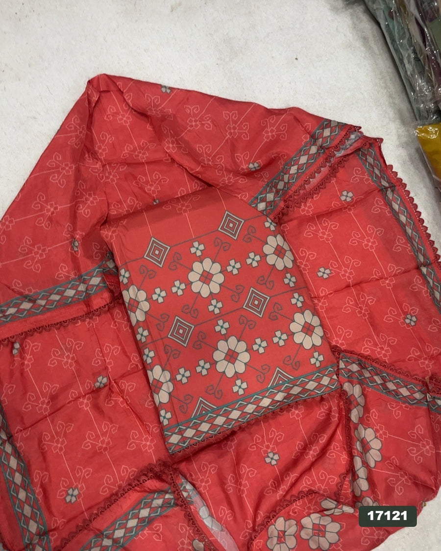 Cotton Silk Embroidery Suit Set