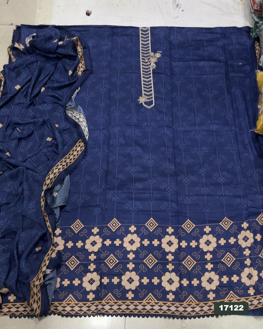 Cotton Silk Embroidery Suit Set
