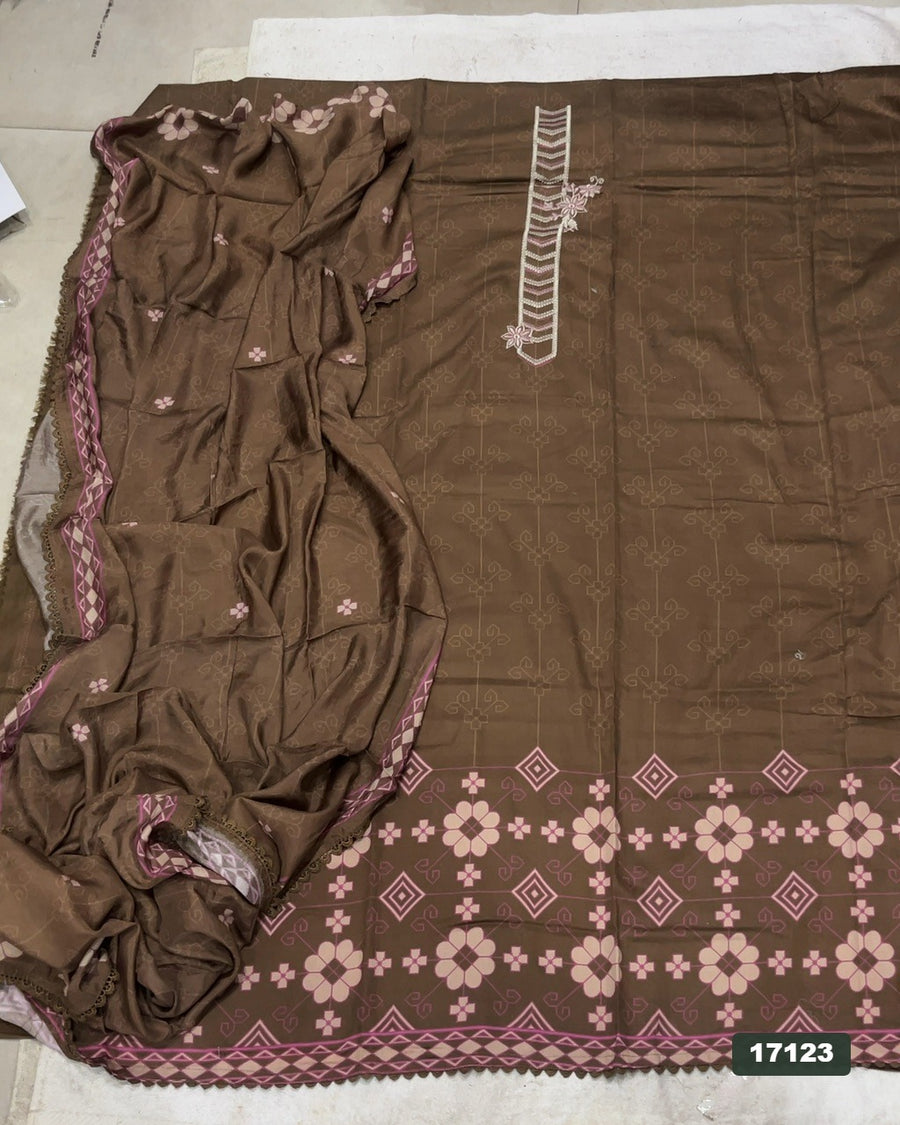 Cotton Silk Embroidery Suit Set