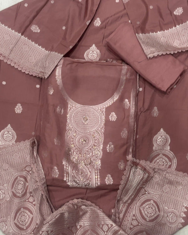 Banarsi Silk Embroidery Suit Set